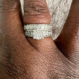 Engagement/Wedding ring, and band